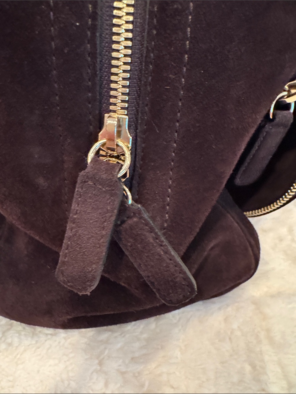 Jimmy Choo Brown Suede Satchel with Gold Stud Detailing - Picture 12 of 12